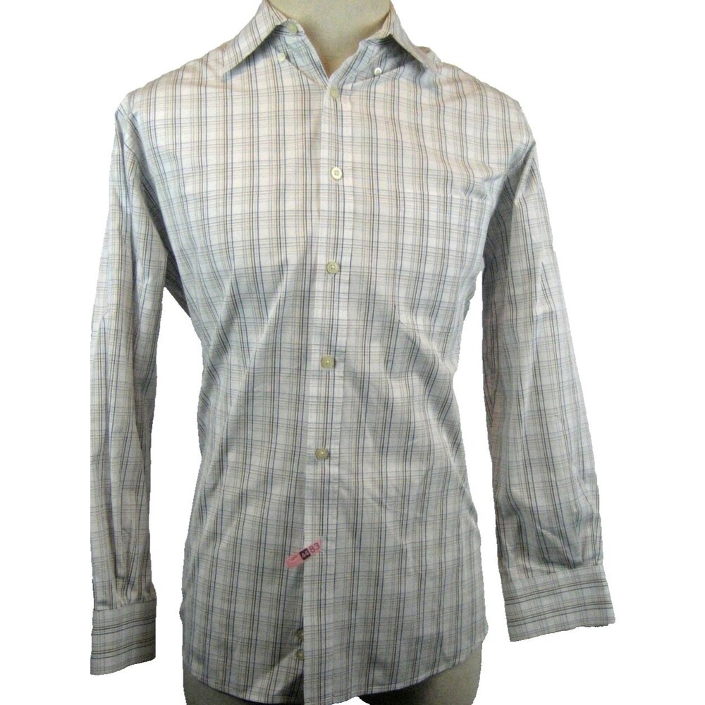Men's Barry Bricken Cotton Plaid LS Casual Shirt size Med